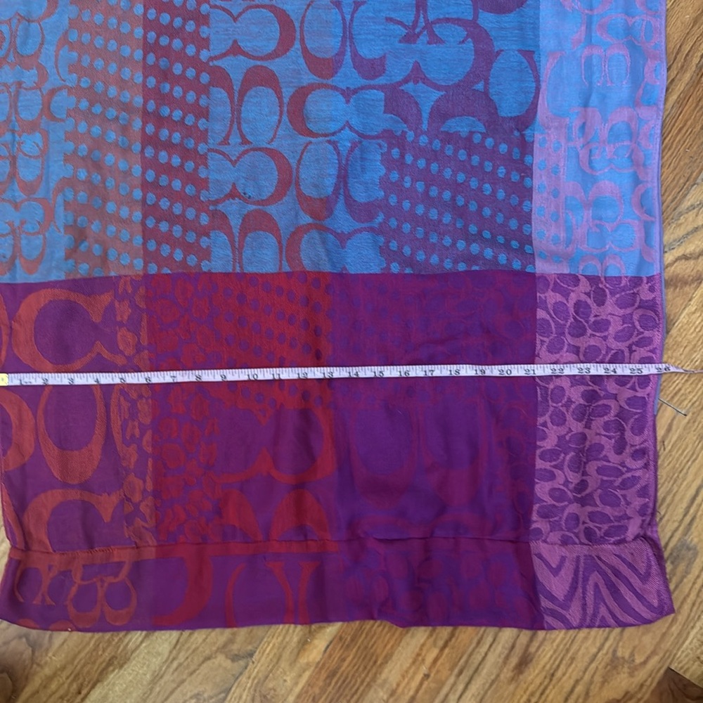 Colorful Coach Patterned Scarf - Picture 3 of 5